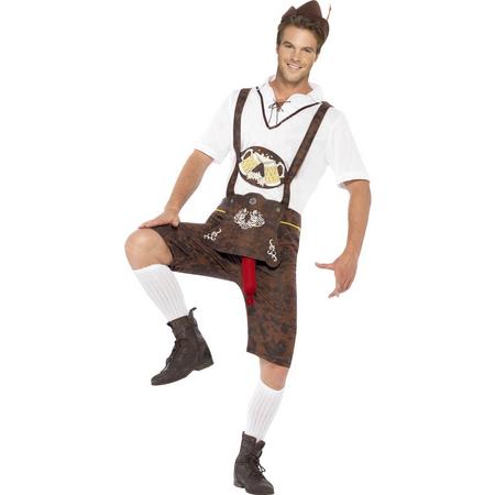 Grappig Oktoberfest kostuum Heren Shirt en Lederhosen 